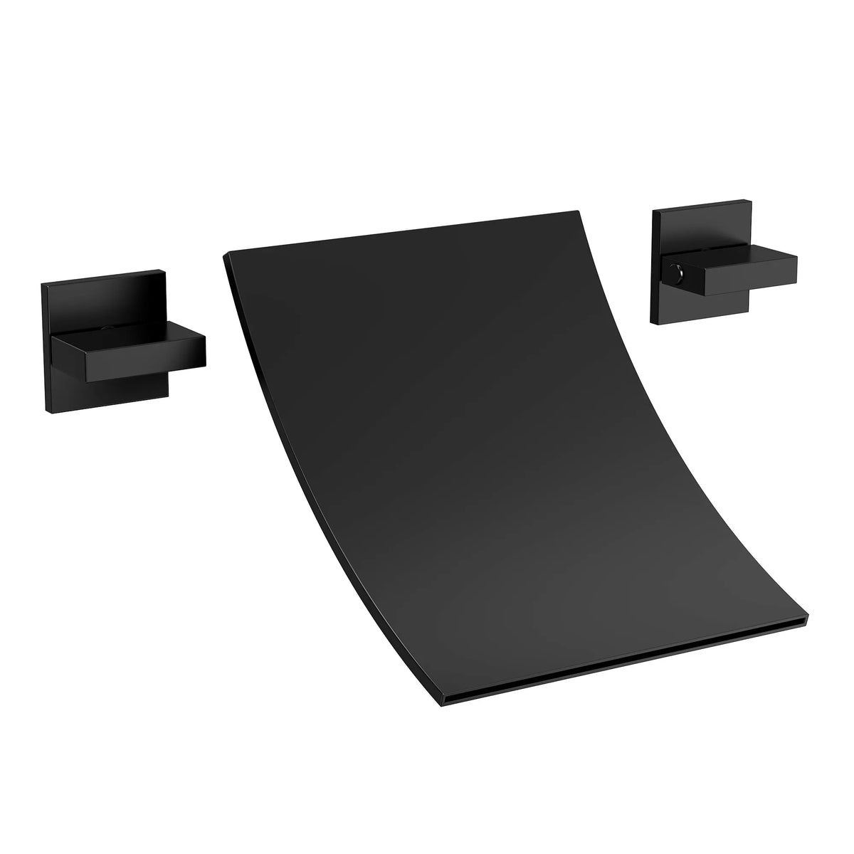 Wall-Mounted High-Flow Waterfall Bathtub Faucet with Dual Handles