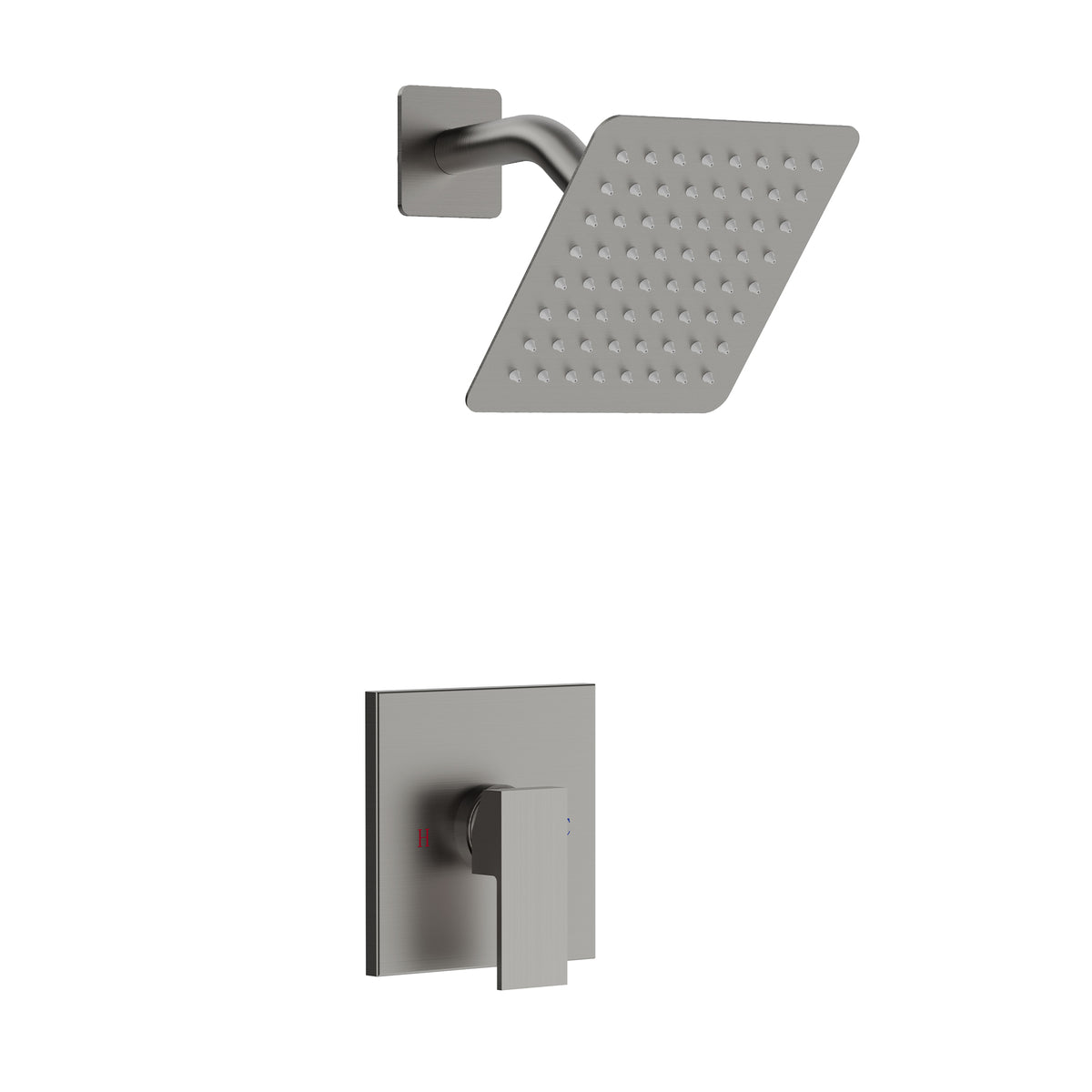 Wall-Mounted Square Rain Shower System with Pressure-Balanced Valve