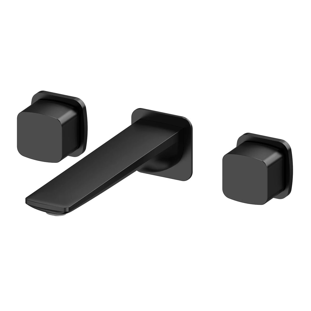 High-Flow Wall-Mounted Bathtub Faucet with Flat Spout and Dual Handles