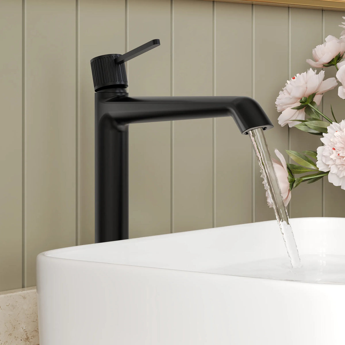 Single-Handle Vessel Bathroom Sink Faucet With Pop-Up Drain