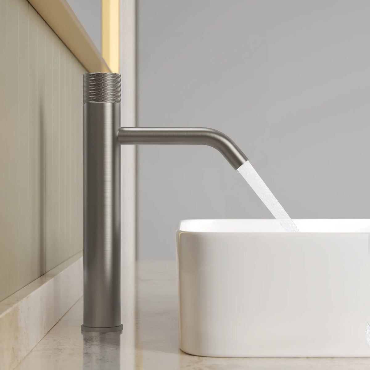 Single-Handle Vessel Bathroom Sink Faucet With Pop-Up Drain