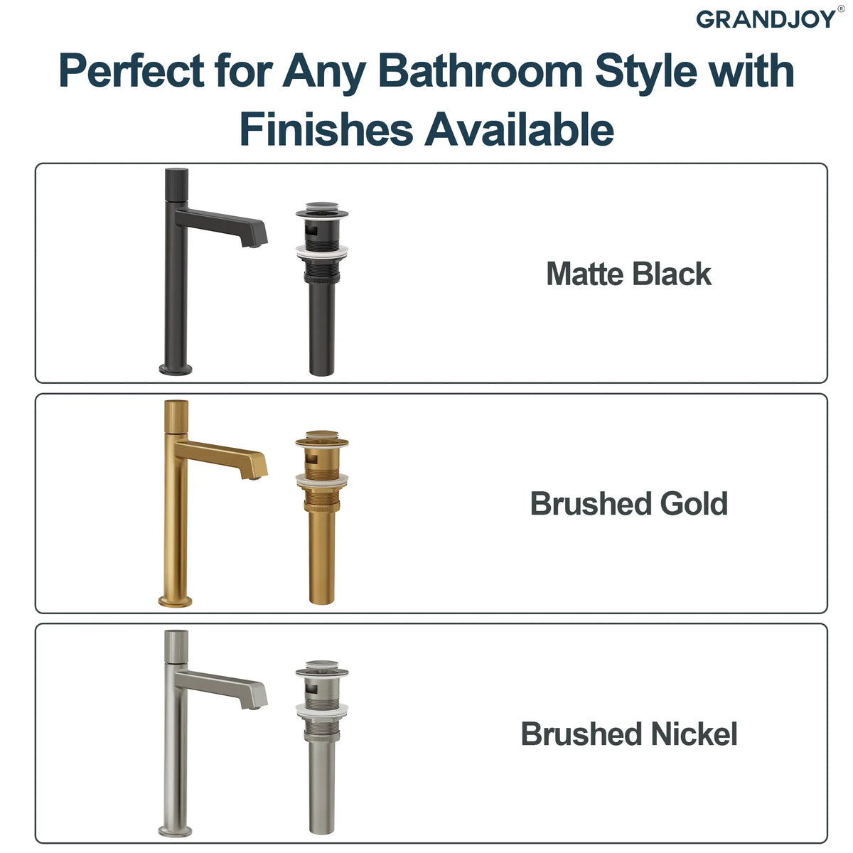 Single-Handle Vessel Bathroom Sink Faucet With Pop-Up Drain