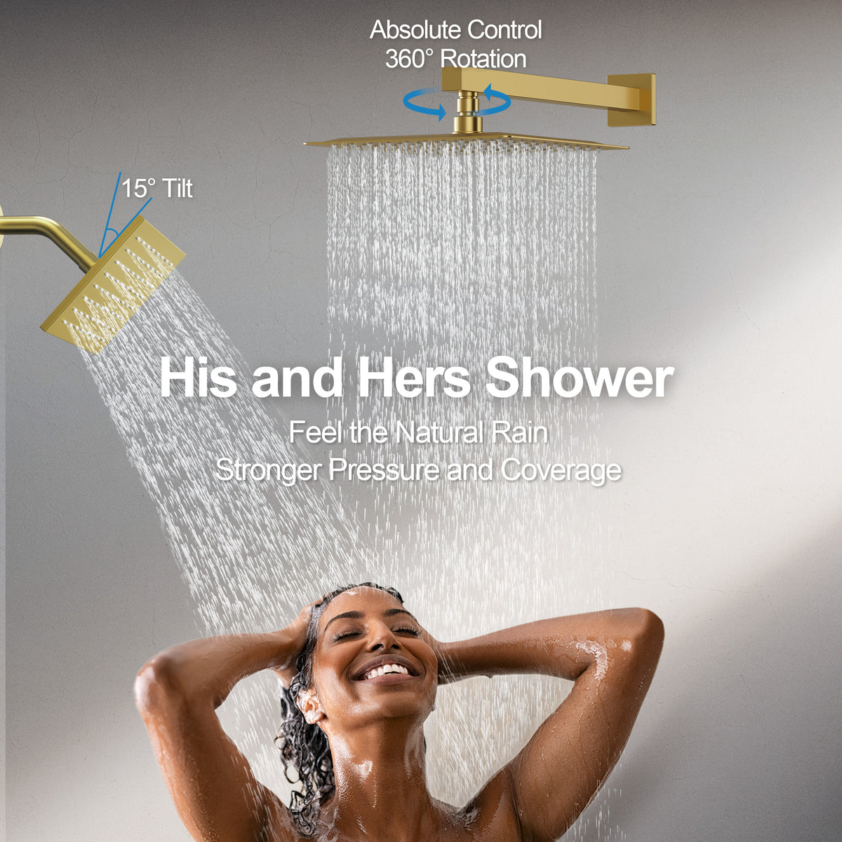 Wall-Mounted Thermostatic Dual Shower System with Handheld Spray