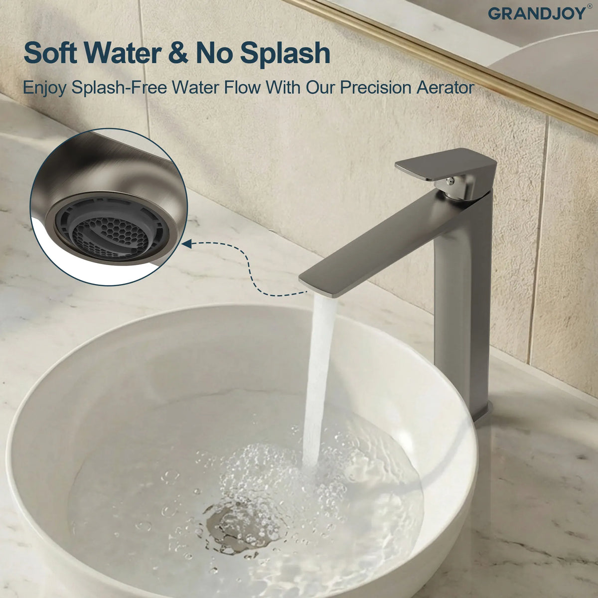 Single-Handle Vessel Bathroom Sink Faucet With Pop-Up Drain