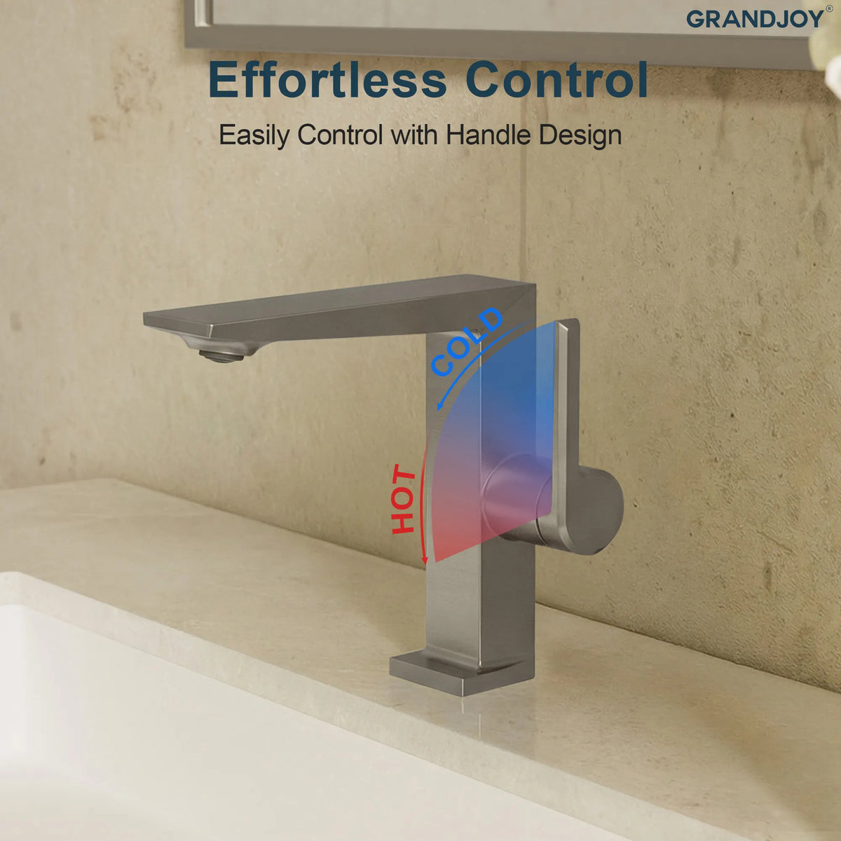 Single-Handle Bathroom Sink Faucet With Pop-Up Drain