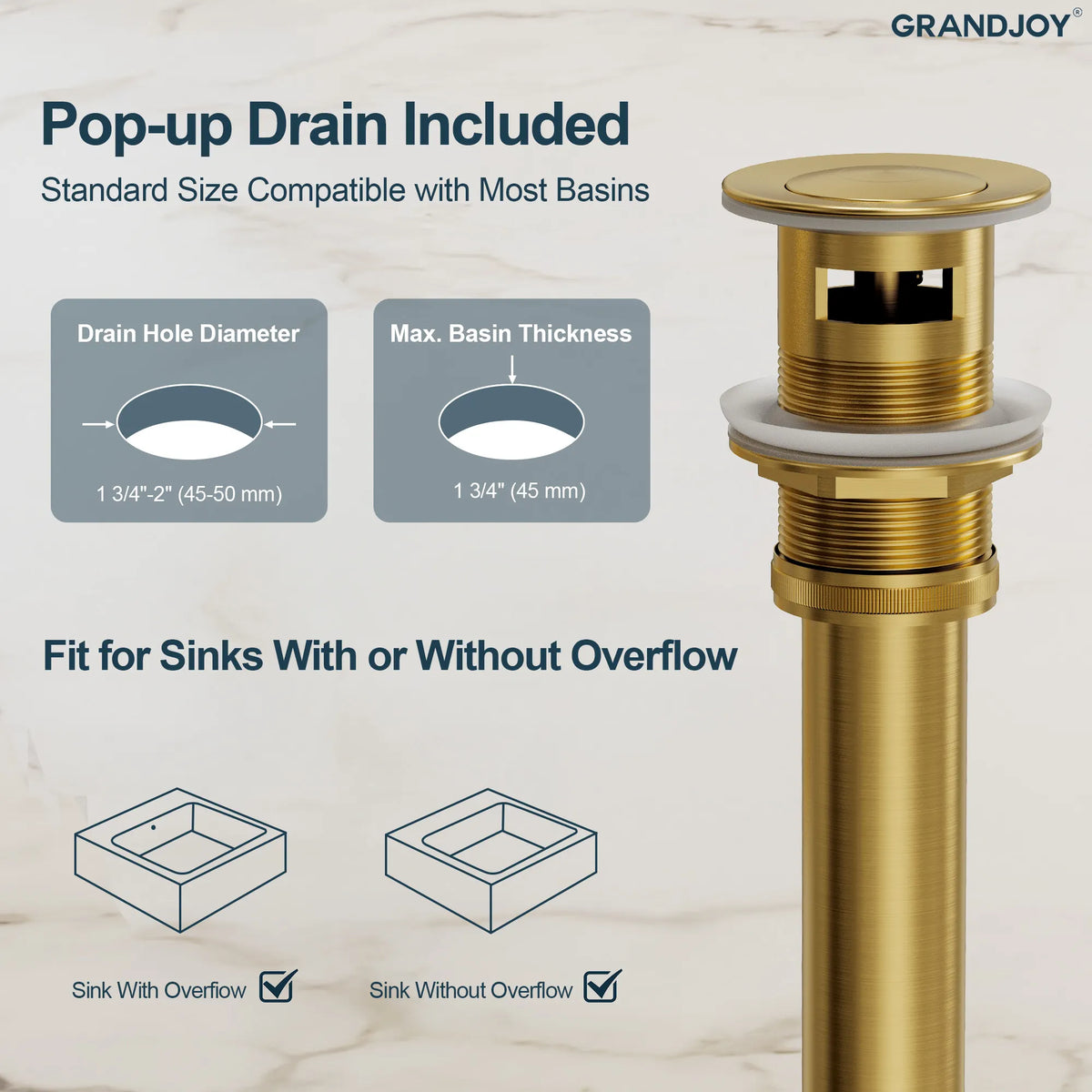 Single-Handle Bathroom Sink Faucet With Pop-Up Drain
