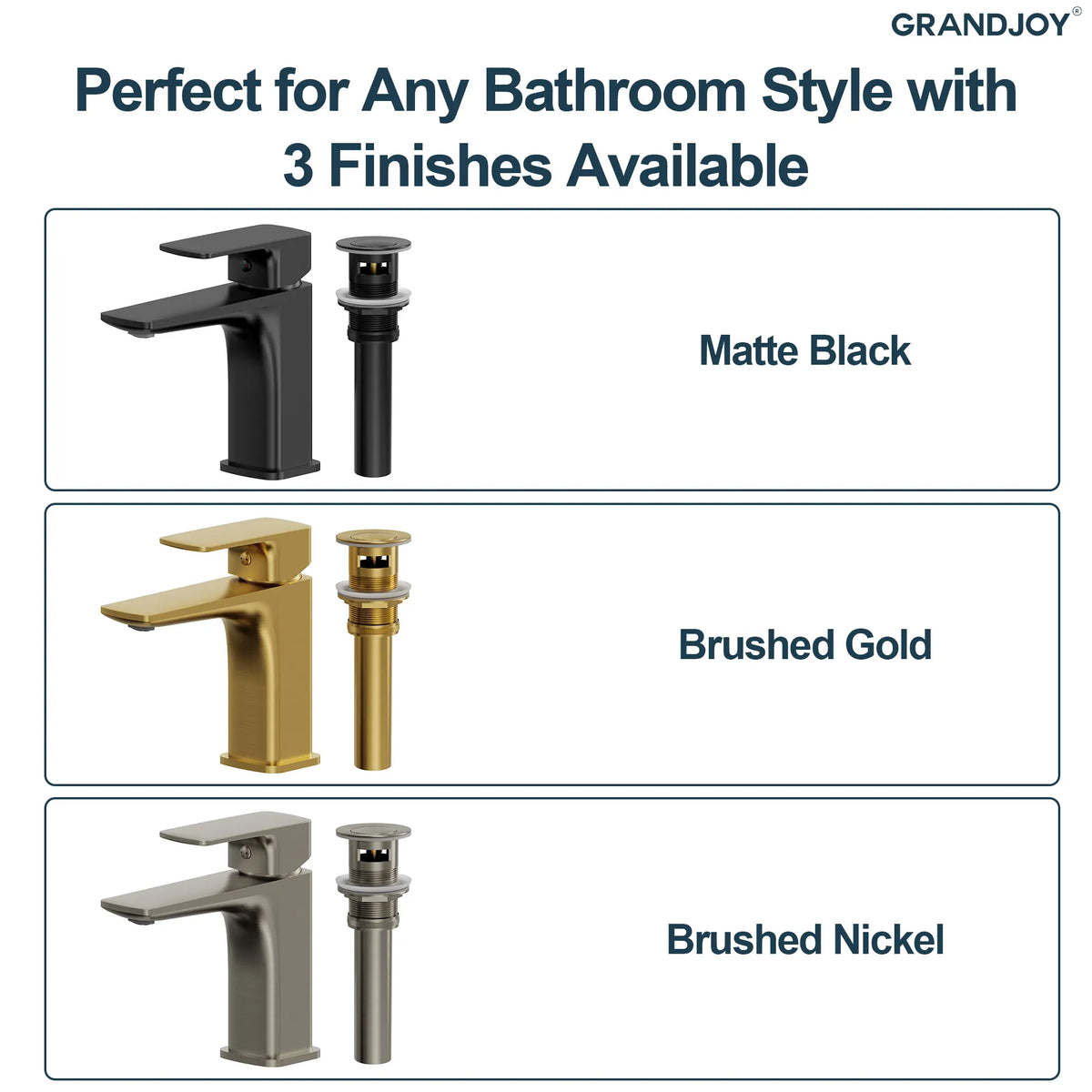 Single-Handle Bathroom Sink Faucet With Pop-Up Drain