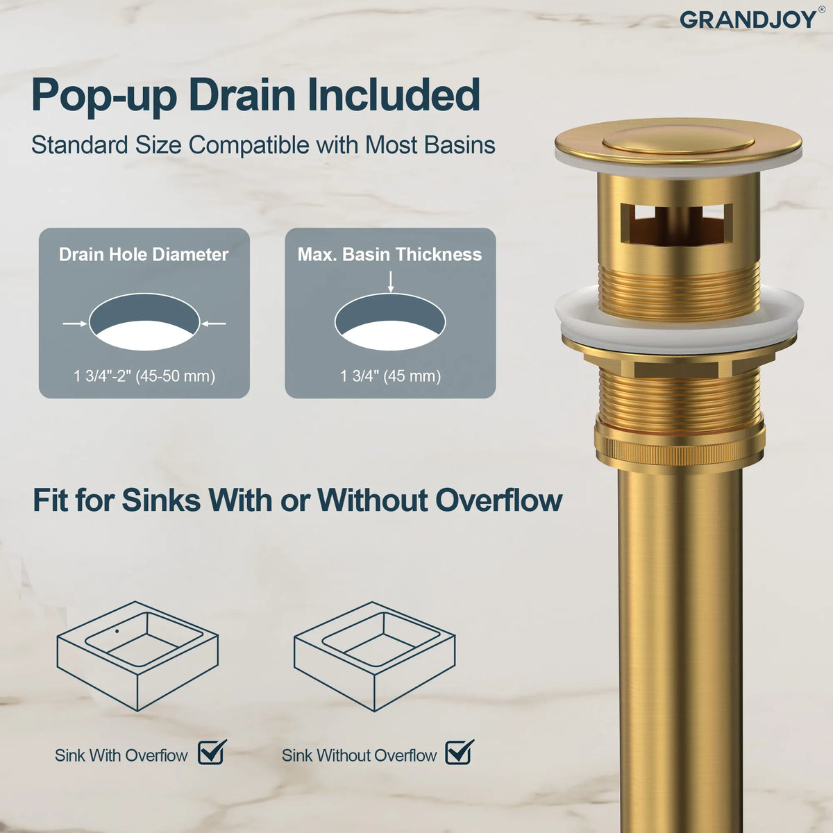 Single-Handle Bathroom Sink Faucet With Pop-Up Drain