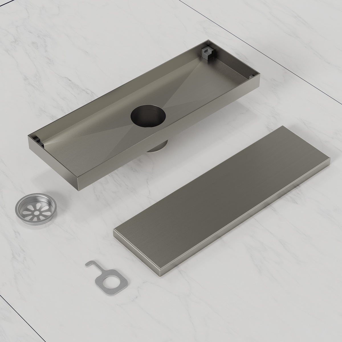 12-Inch Reversible Linear Shower Drain with Anti-Odor Core