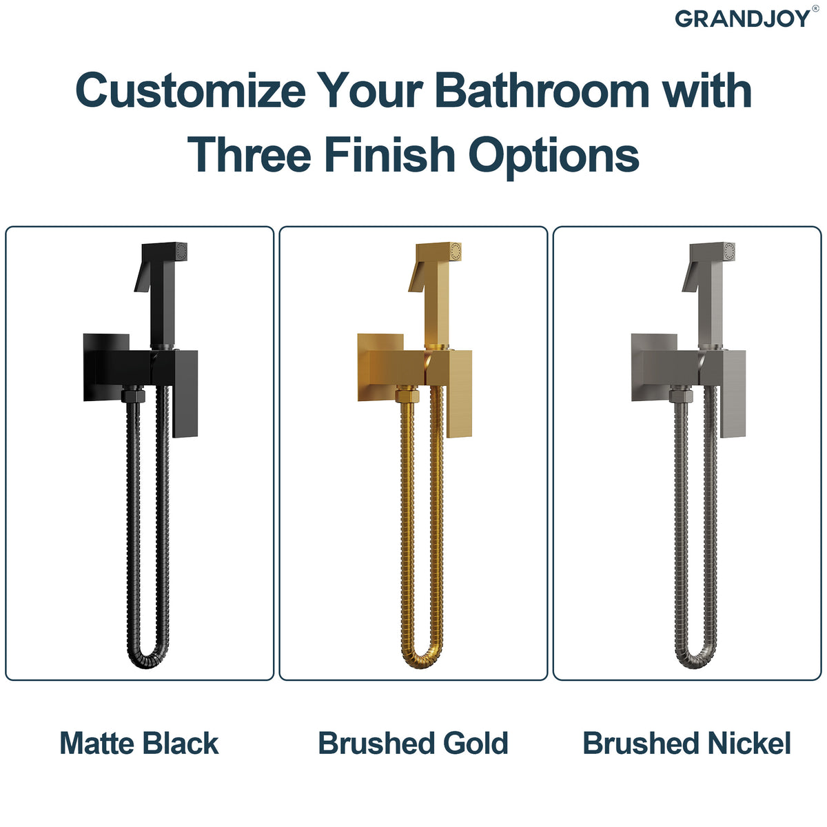Wall-Mounted Brass Bidet Sprayer Set with Hot and Cold Control