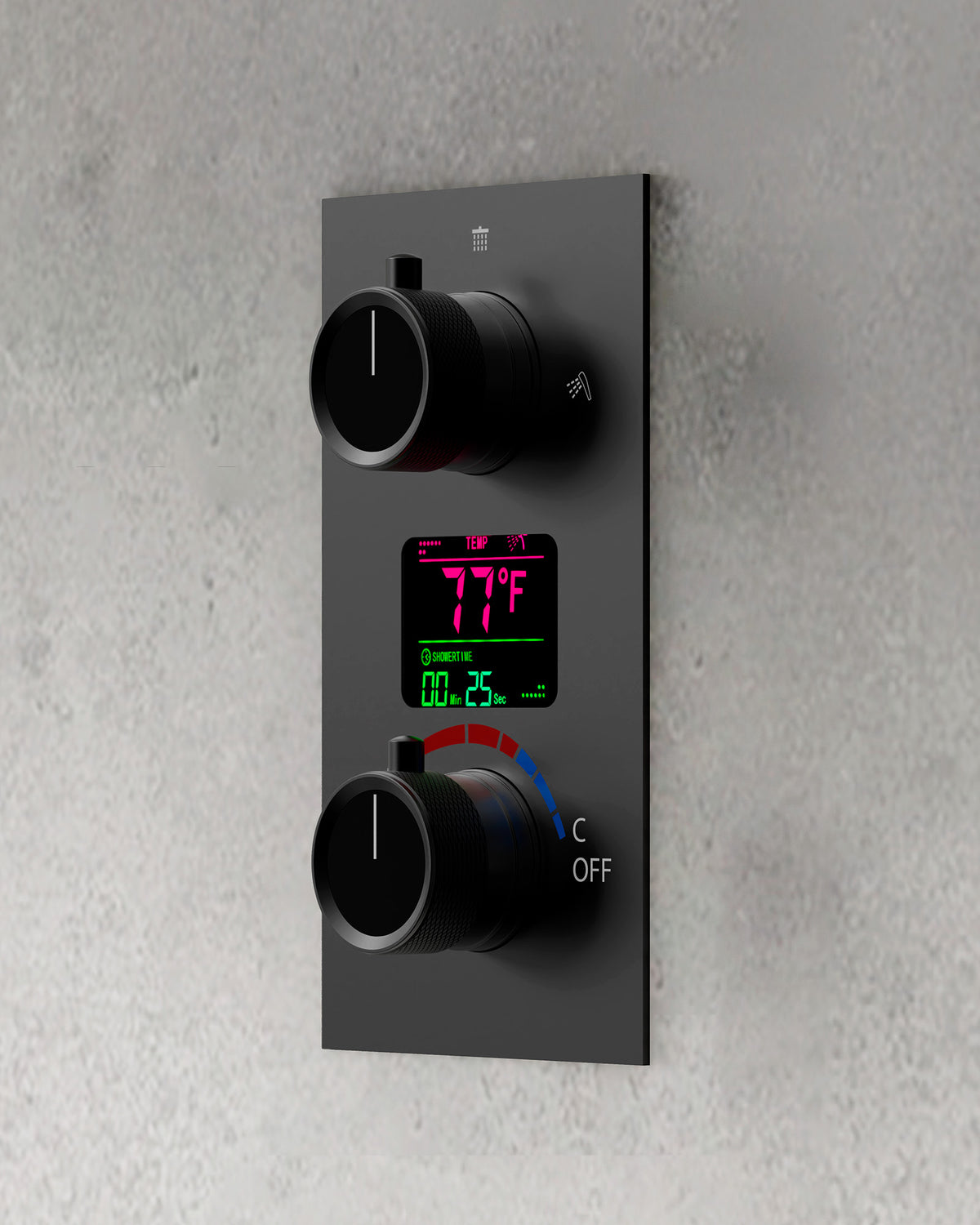 Ceiling-Mounted Dual Shower System with Adjustable Handheld Spray