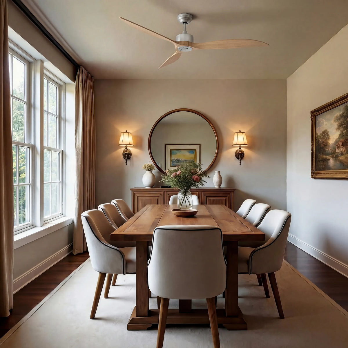 65-Inch Downrod Mount 3-Blade Ceiling Fan without Light