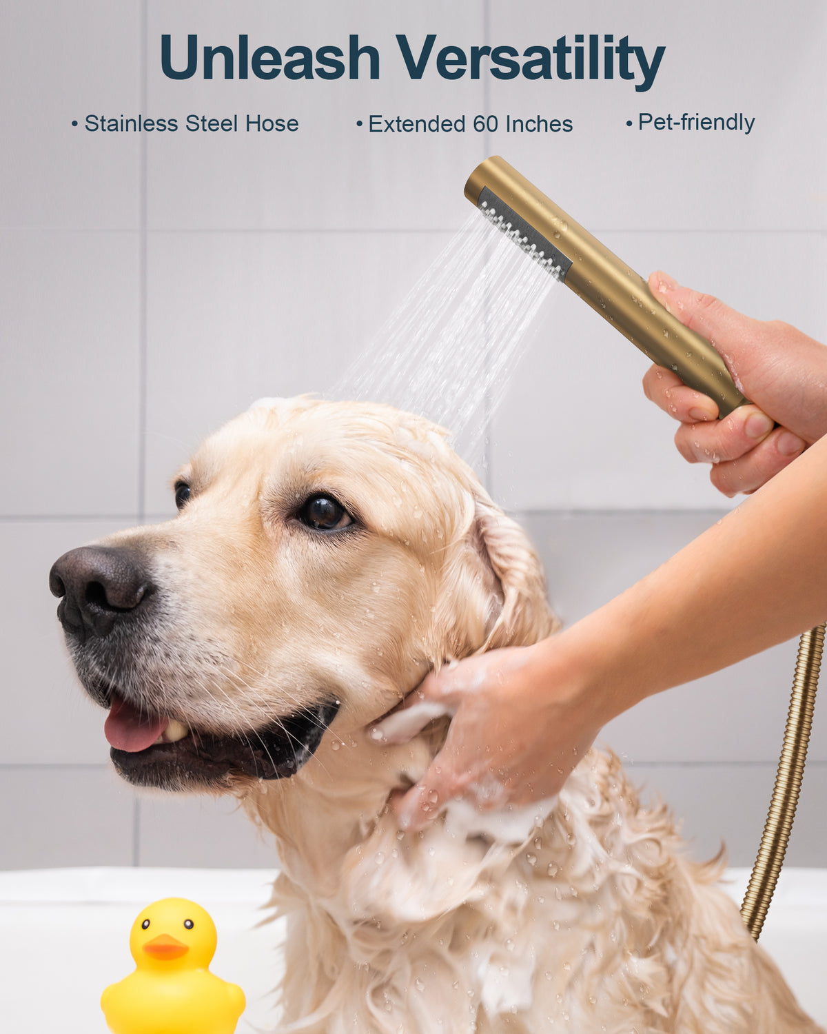 Ceiling-Mounted Dual Round-Head Shower System with Adjustable Handheld