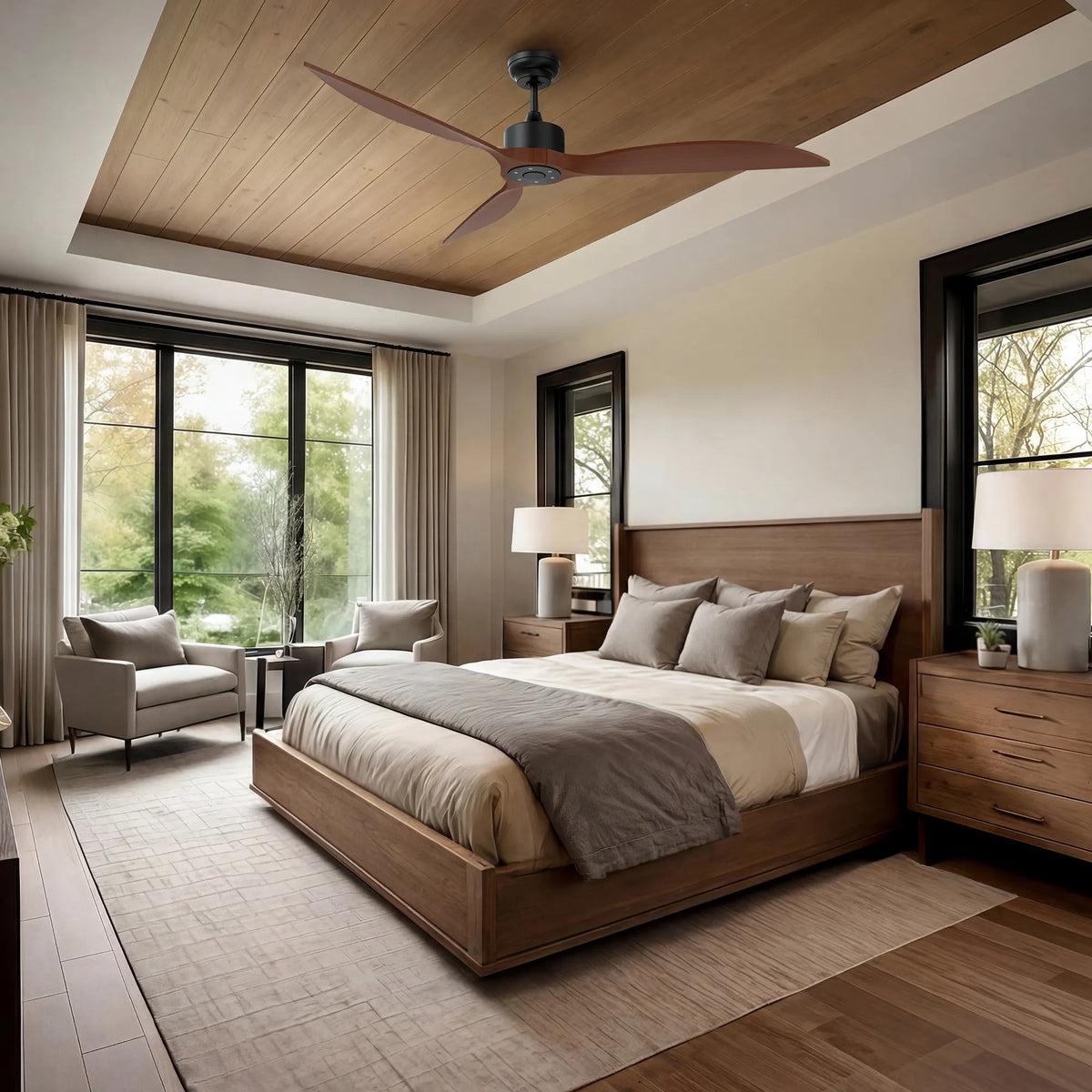 65-Inch Downrod Mount 3-Blade Ceiling Fan without Light