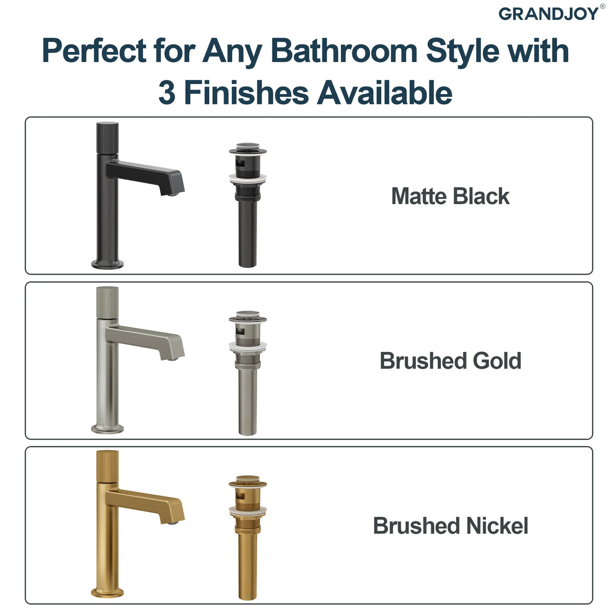 Single-Handle Bathroom Sink Faucet With Pop-Up Drain
