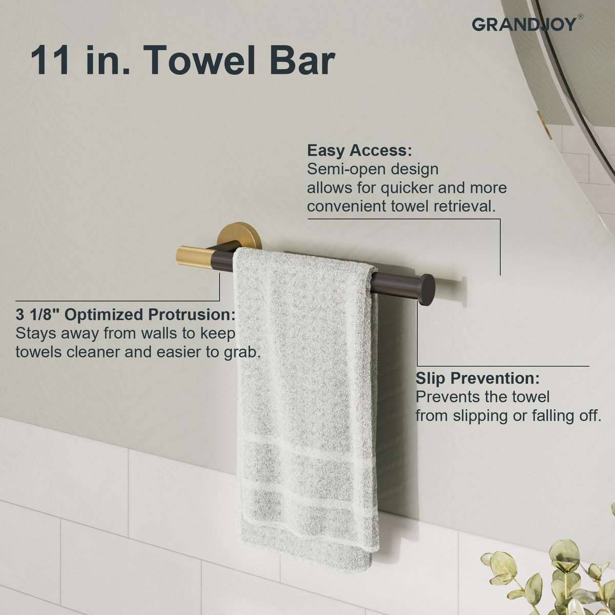 Four-Piece Wall-Mounted Bathroom Hardware Set with Knurled Towel Bars