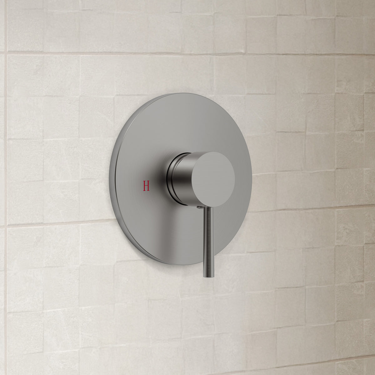 Round Wall-Mounted Rain Shower System with Pressure-Balanced Valve