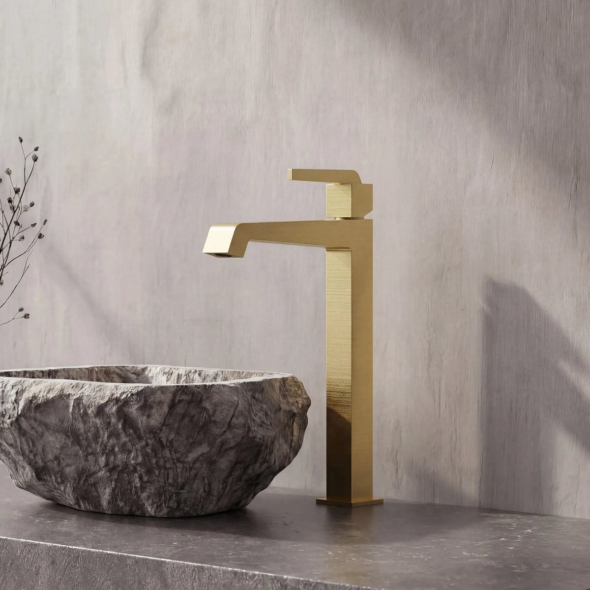 Single-Handle Vessel Bathroom Sink Faucet With Pop-Up Drain