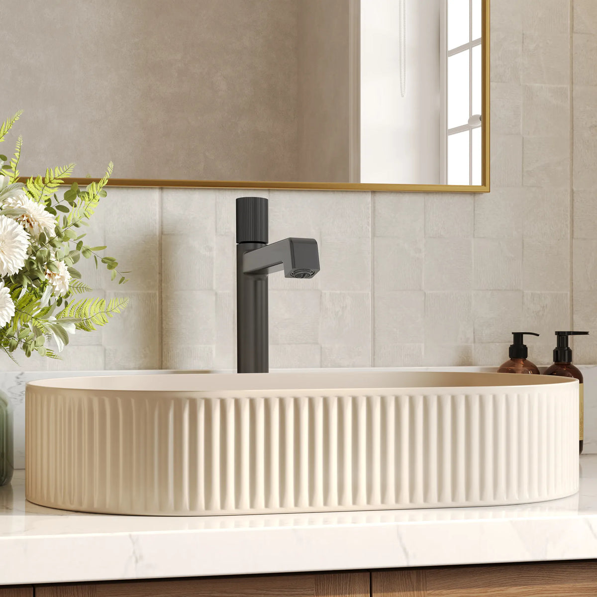 Single-Handle Vessel Bathroom Sink Faucet With Pop-Up Drain