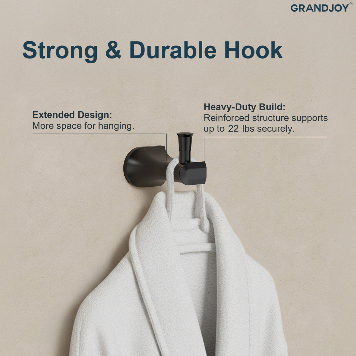 Four-Piece Wall-Mounted Bathroom Hardware Set with Dual Towel Rack