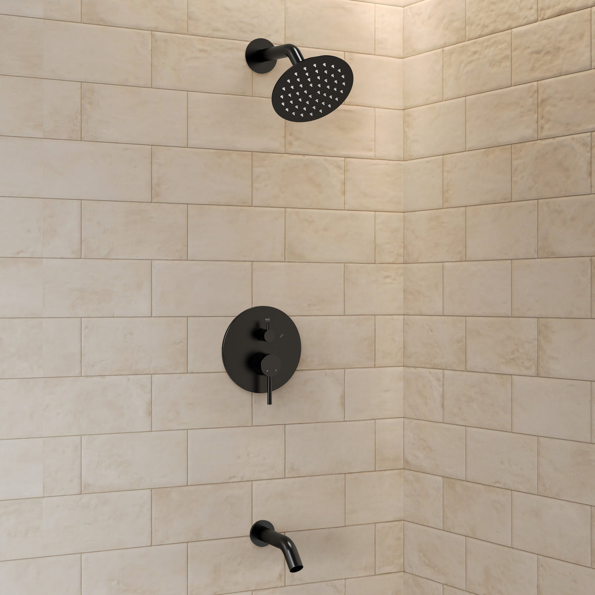 Single-Handle 6-Inch Round Wall-Mounted Tub and Shower System