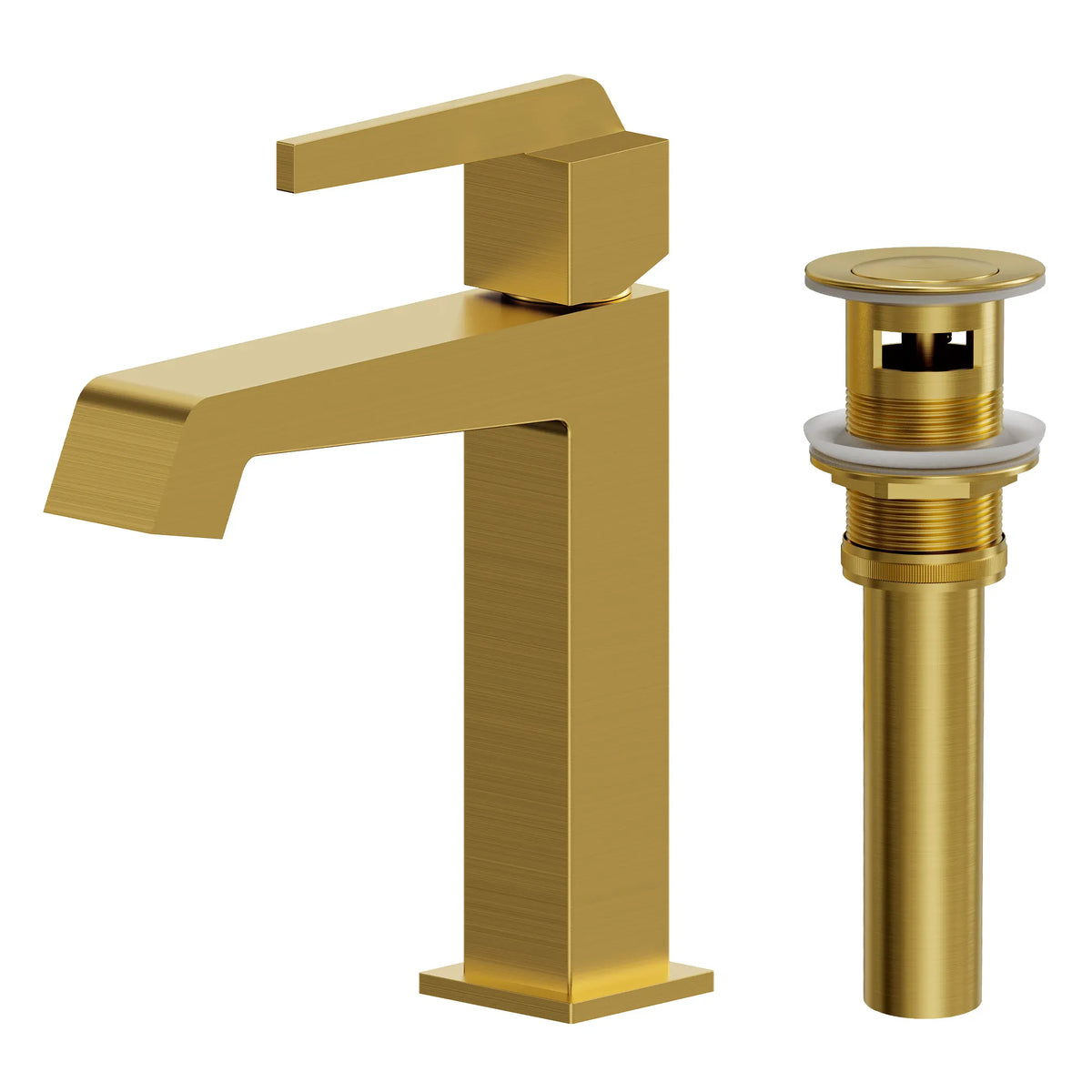 Single-Handle Bathroom Sink Faucet With Pop-Up Drain