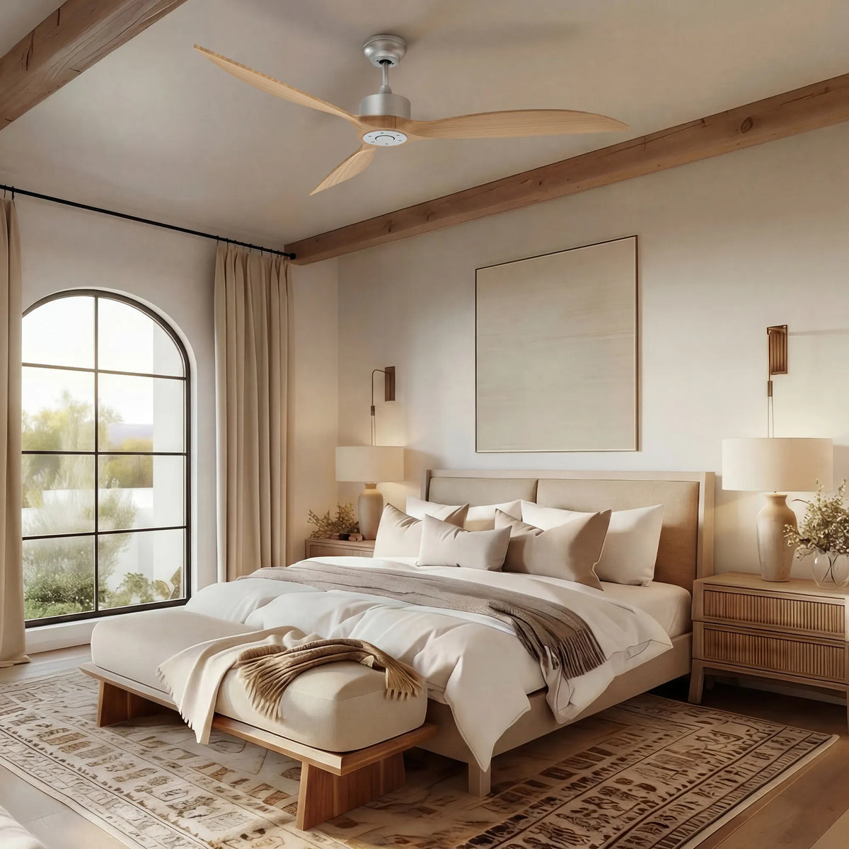 65-Inch Downrod Mount 3-Blade Ceiling Fan without Light