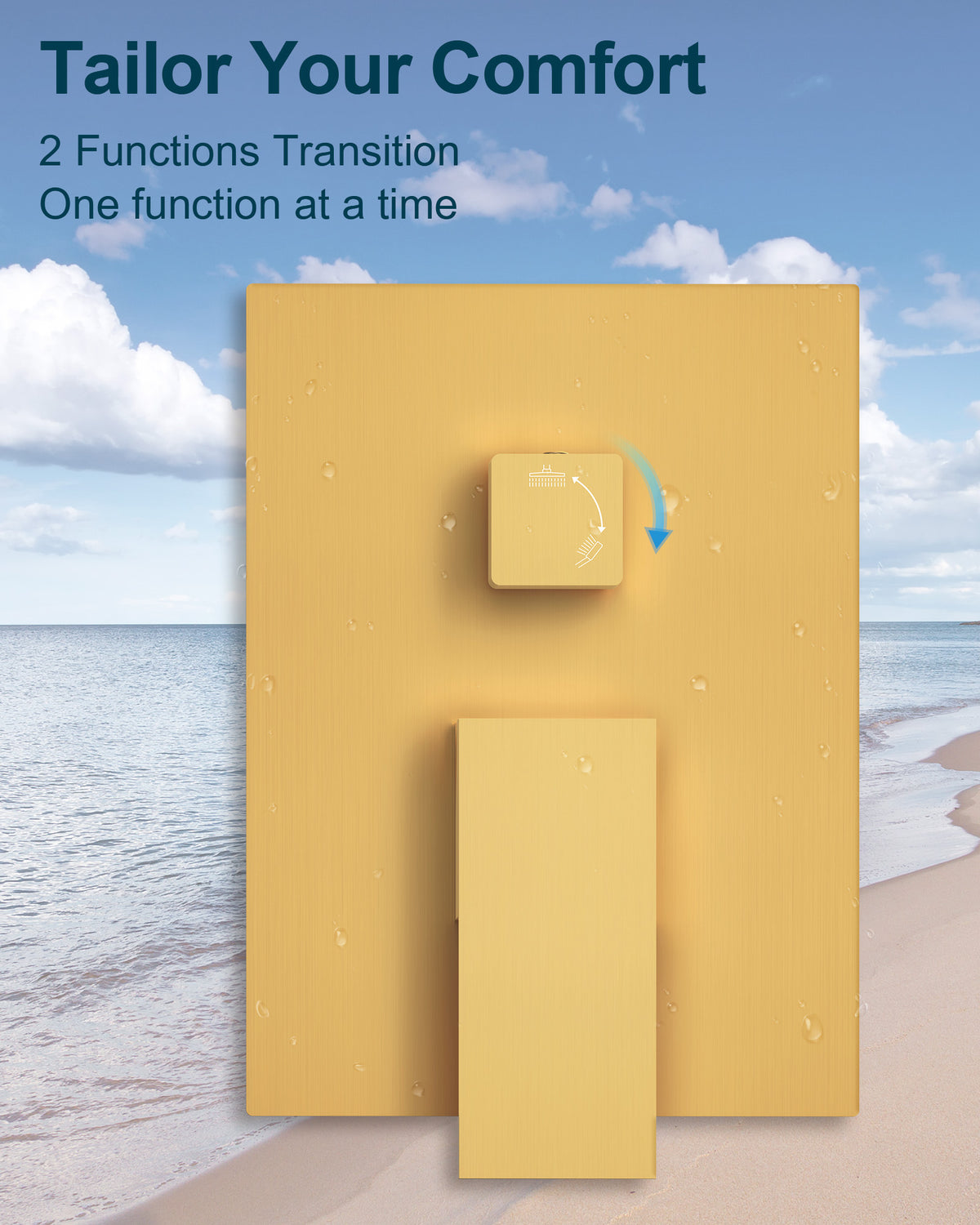 Ceiling-Mounted Rain Shower System with Adjustable Handheld Spray