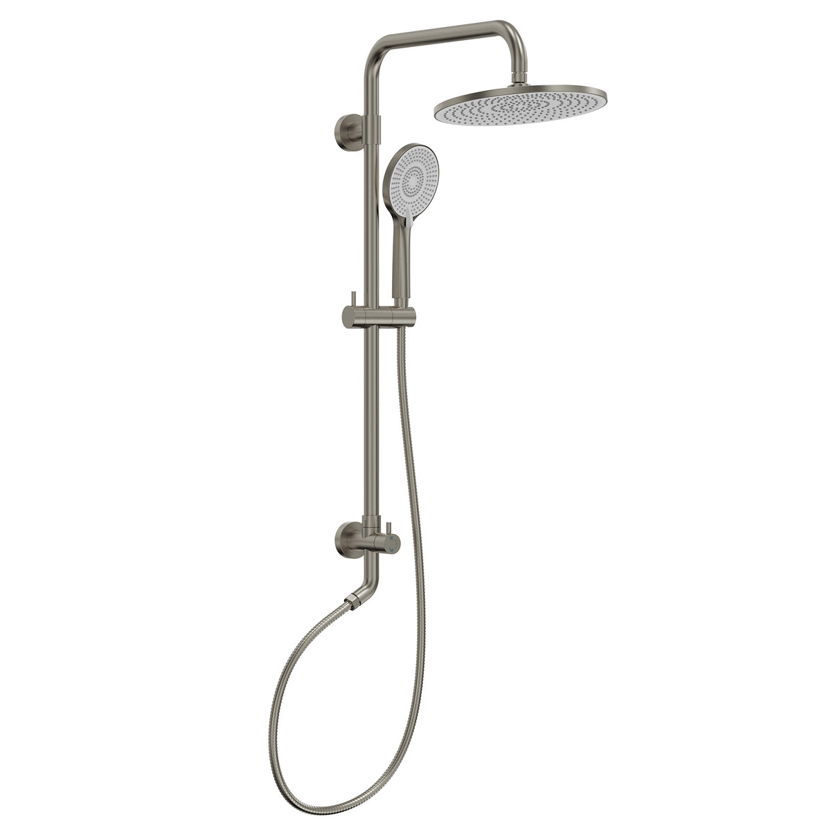 Exposed Dual-Function Rain Shower System with Adjustable Handheld