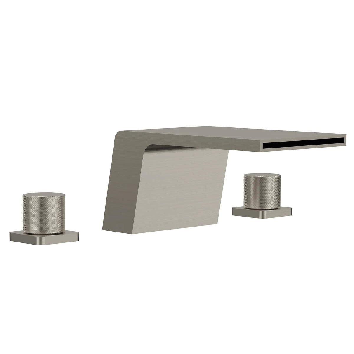 Deck-Mounted Waterfall Bathtub Faucet with Separate Hot and Cold Handles