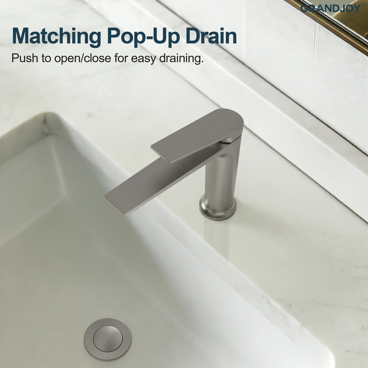 Single-Handle Bathroom Sink Faucet With Pop-Up Drain