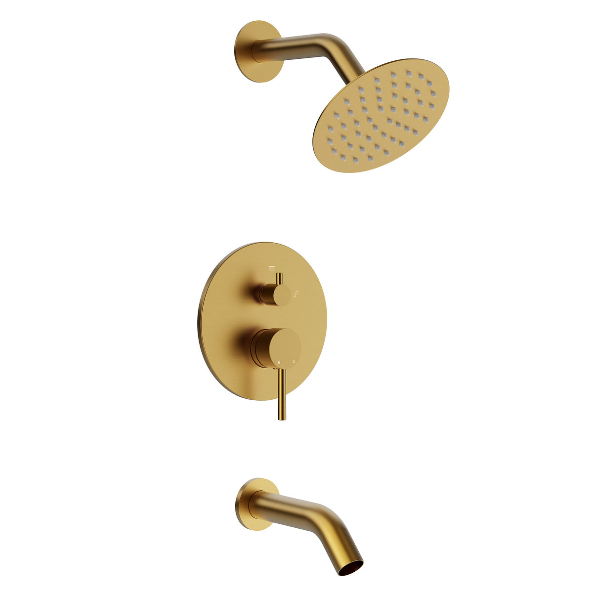 Single-Handle 6-Inch Round Wall-Mounted Tub and Shower System