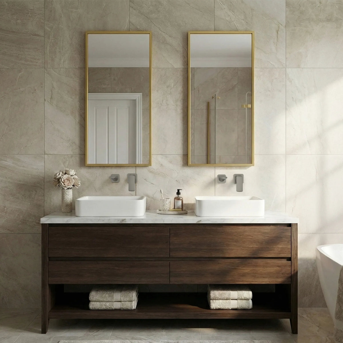 Single-Handle Wall-Mount Bathroom Sink Faucet With Pop-Up Drain