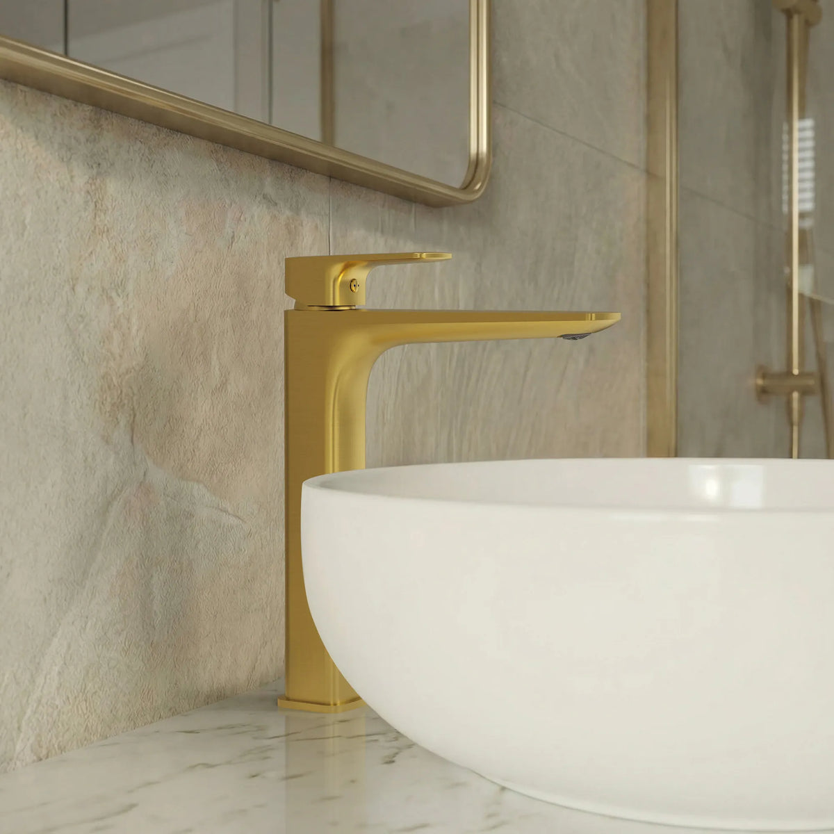 Single-Handle Vessel Bathroom Sink Faucet With Pop-Up Drain