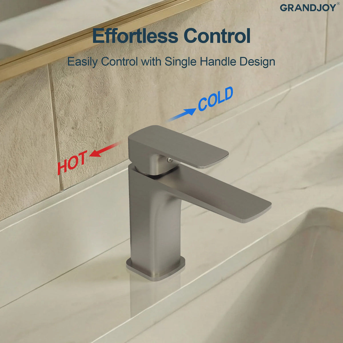 Single-Handle Bathroom Sink Faucet With Pop-Up Drain