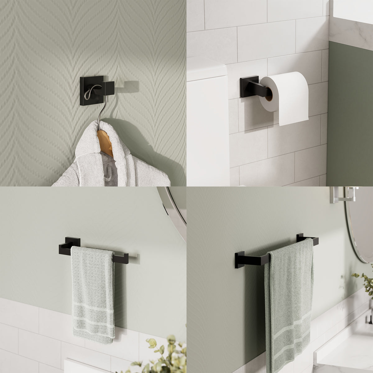 Four-Piece Wall-Mounted 304 Stainless Steel Bathroom Hardware Set