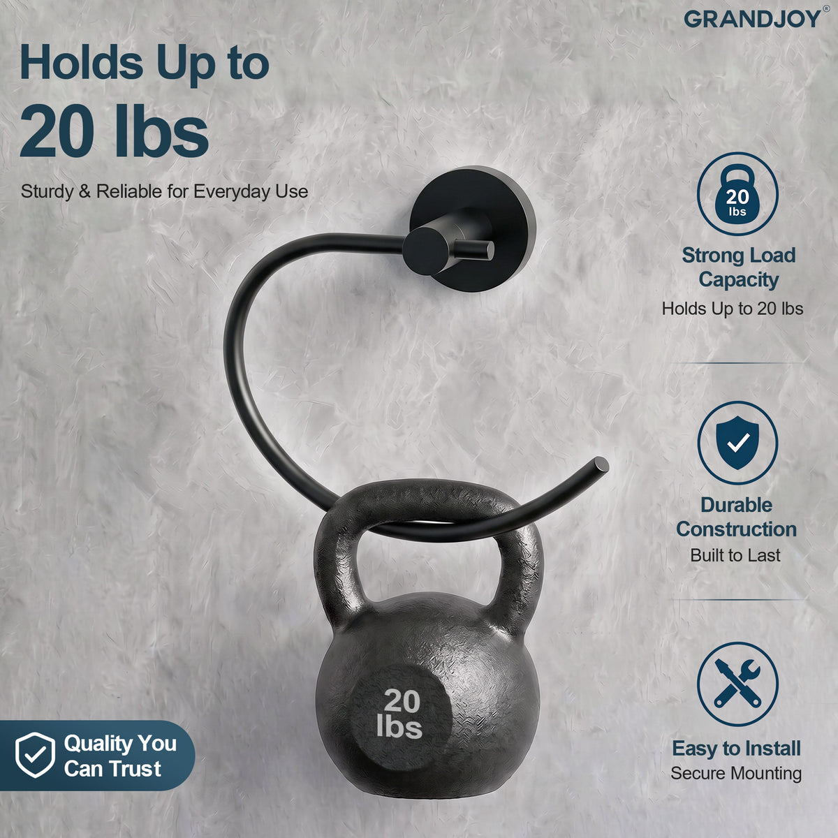 Circular Wall-Mounted Swing-Arm Towel Ring with 180-Degree Pivot